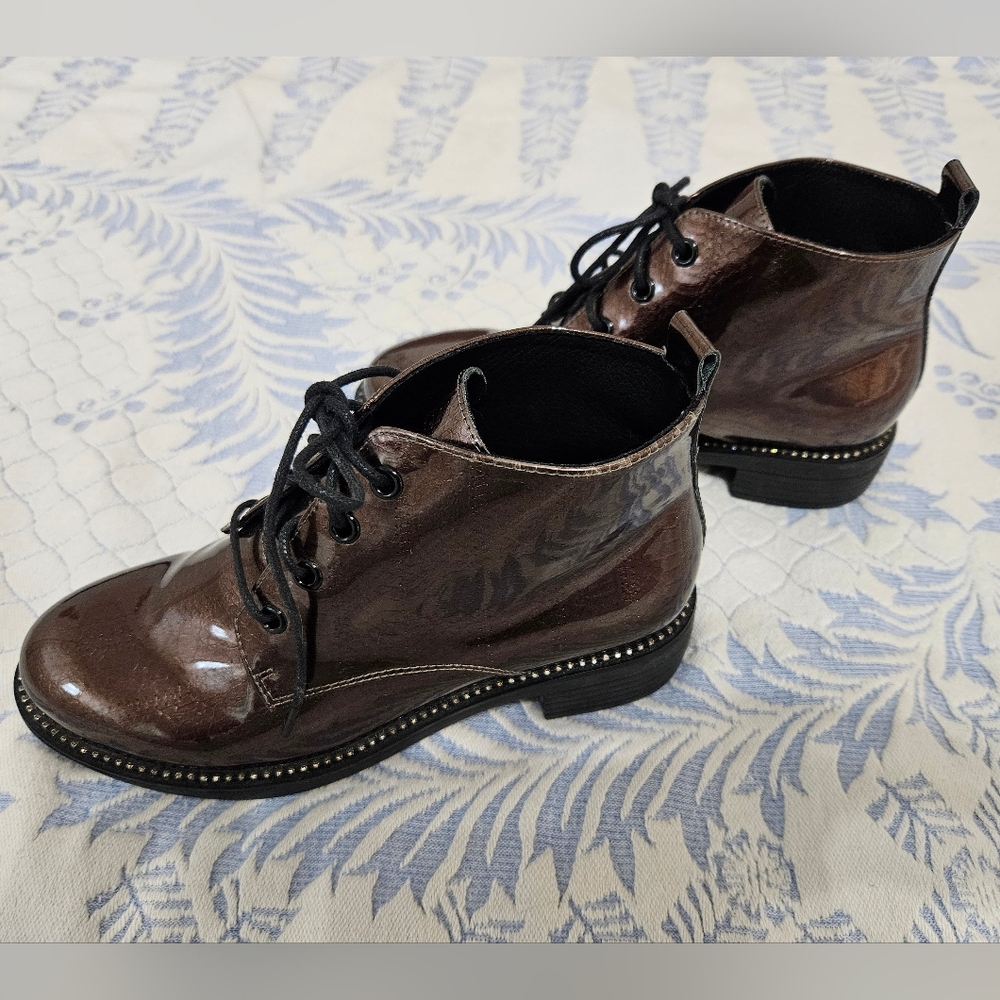 Glossy Rhinestone Lace-ups - Picture 4 of 13
